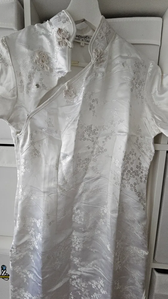 White Silk Cheongsam Dress, Small image indicator(2)