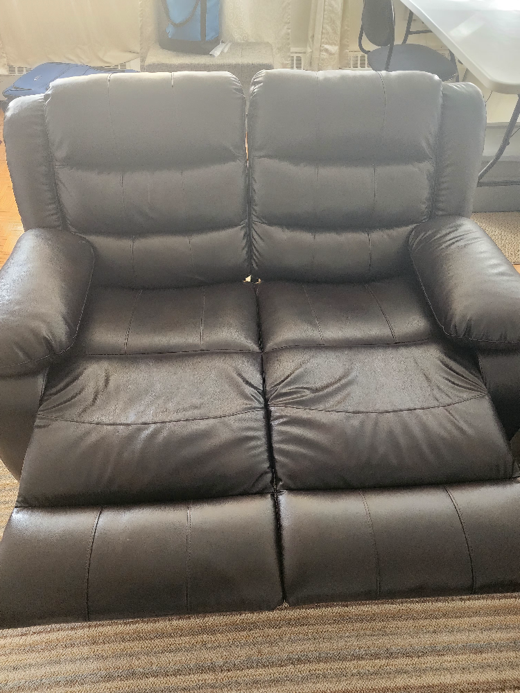Brown Leather Reclining Sectional Sofa - photo 4