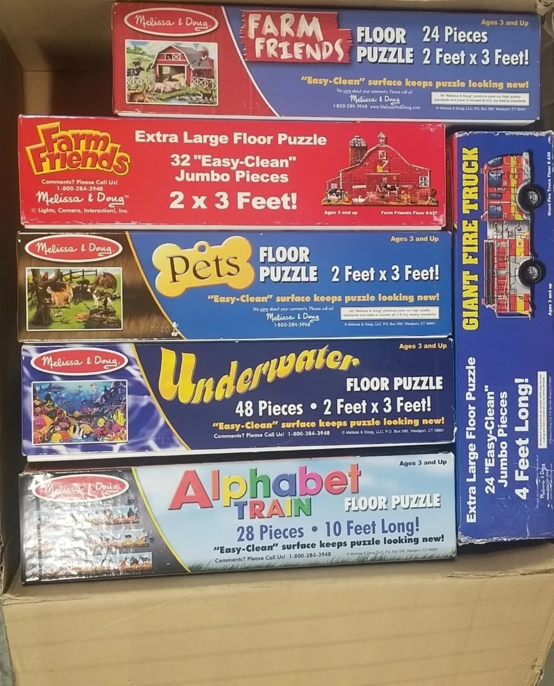 LOT of Melissa & Doug Giant ALL $25 x6 Floor Puzzles - 24 Pcs image indicator(2)