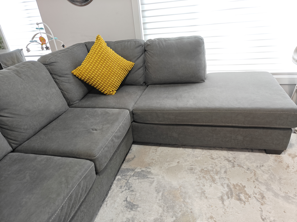 Grey L-Shaped Sectional Sofa - photo 2