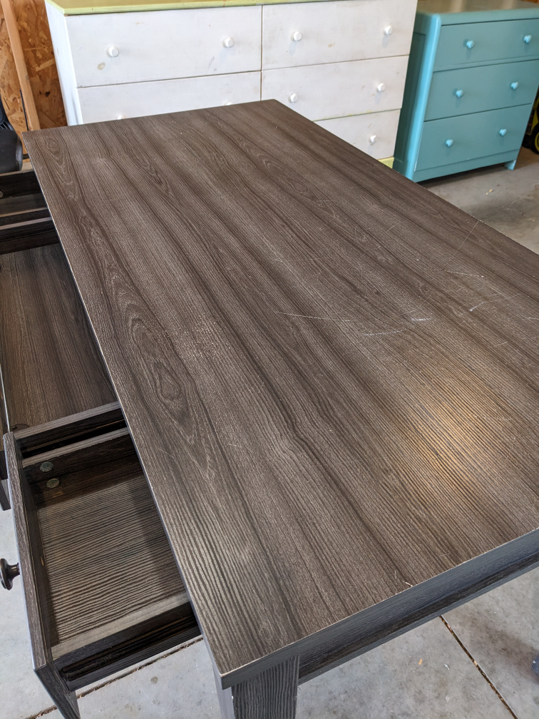 3 Drawer Grey Oak Office Desk - photo 5