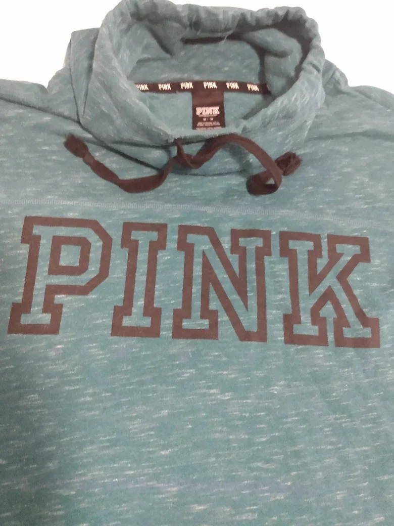 Pink Victoria's Secret Teal Pullover Hoodie-M image indicator(3)