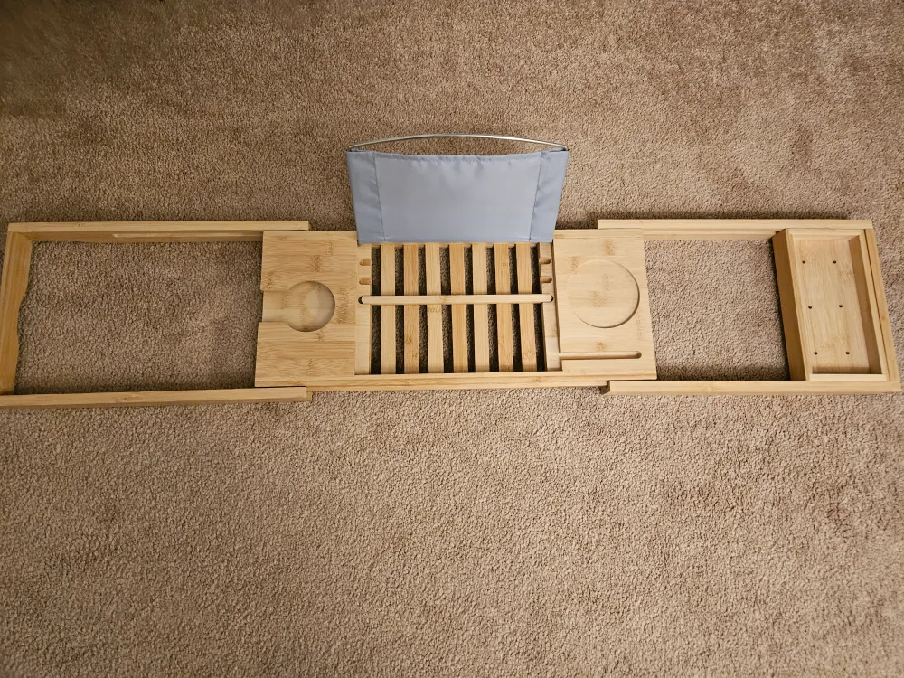 Bamboo Bath Caddy with Book/Tablet Holder image indicator(2)