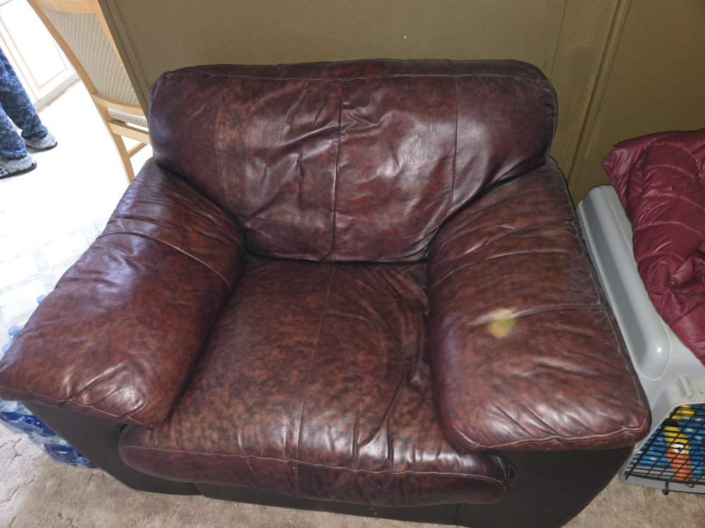 Dark Brown Leather Recliner Chair - photo 2