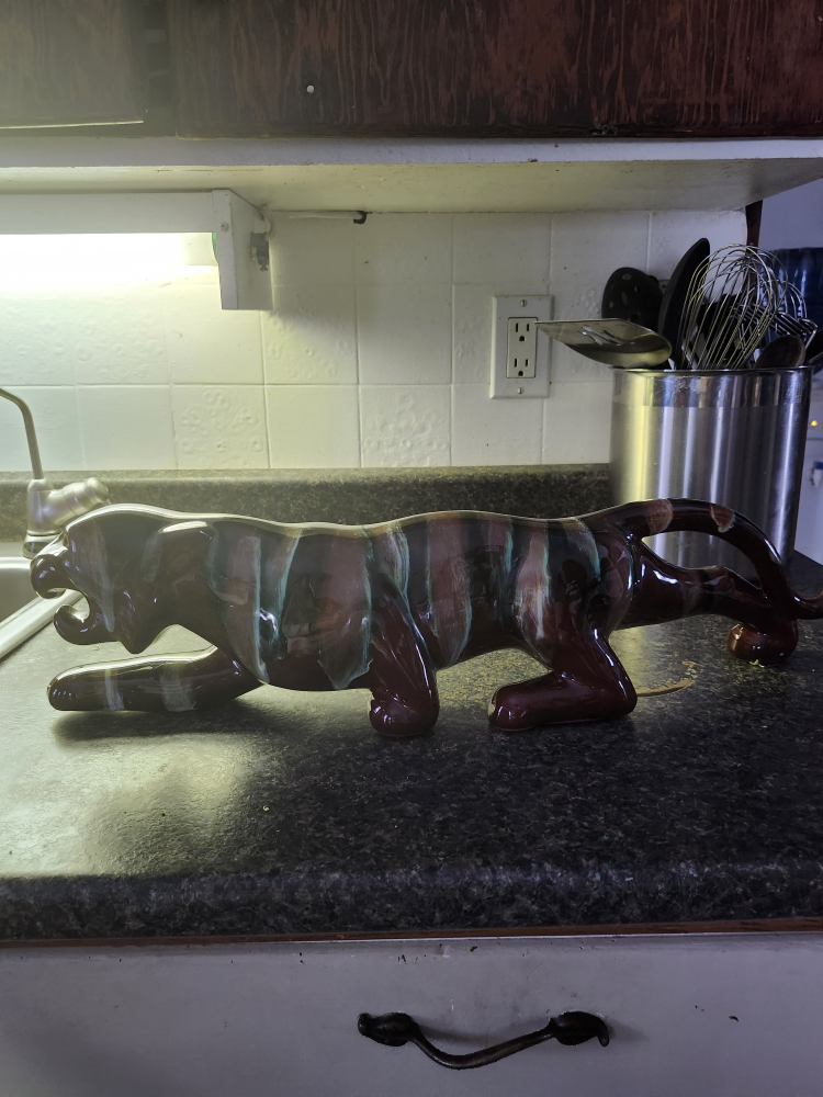 Vintage Blue Mountain Pottery Jaguar Statue