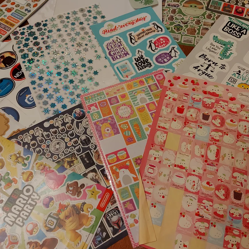 Bundle of stickers with plastic sleeve image indicator(6)
