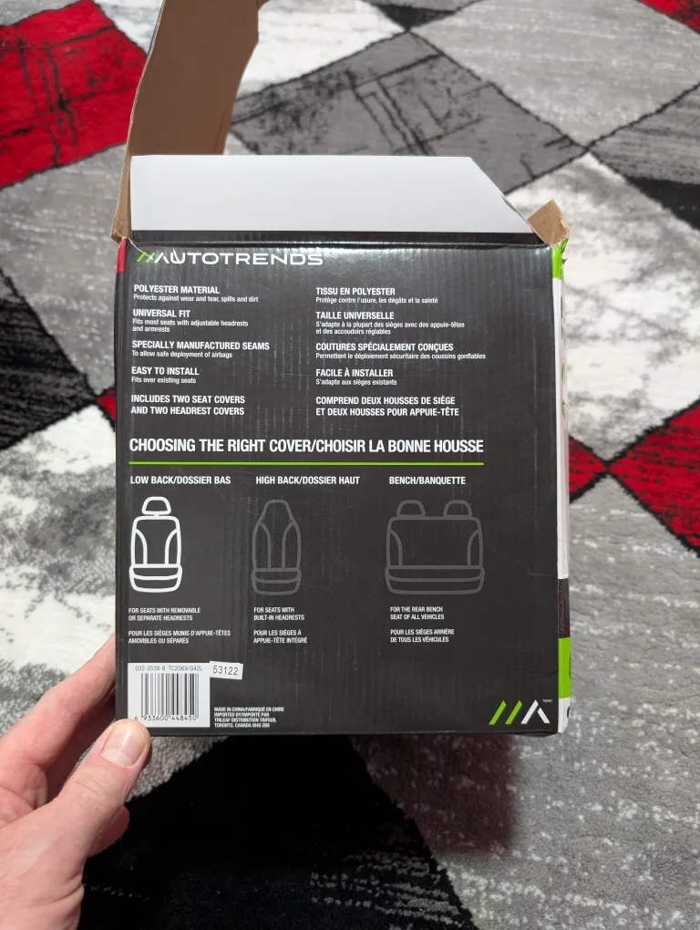 AutoTrends Black & Grey Universal Seat Covers image indicator(2)