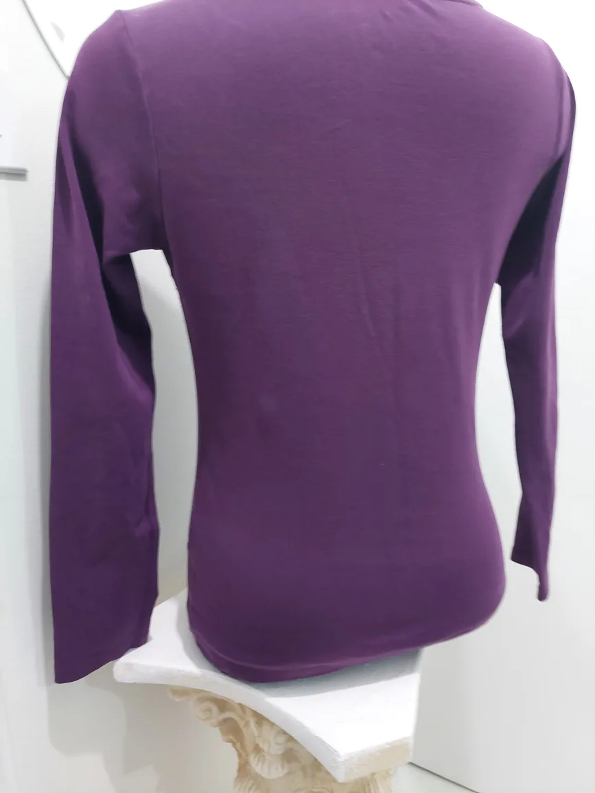 Ellen Tracy Long Sleeve T-Shirt - Purple, Size M image indicator(5)