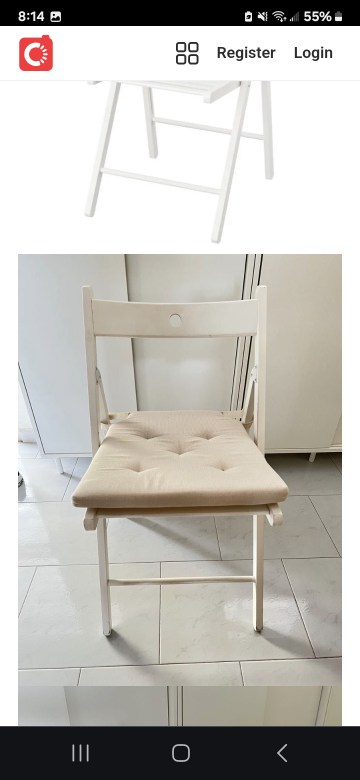 2 folding chairs :Frosvi Ikea White / removable fabric  pad - photo 5