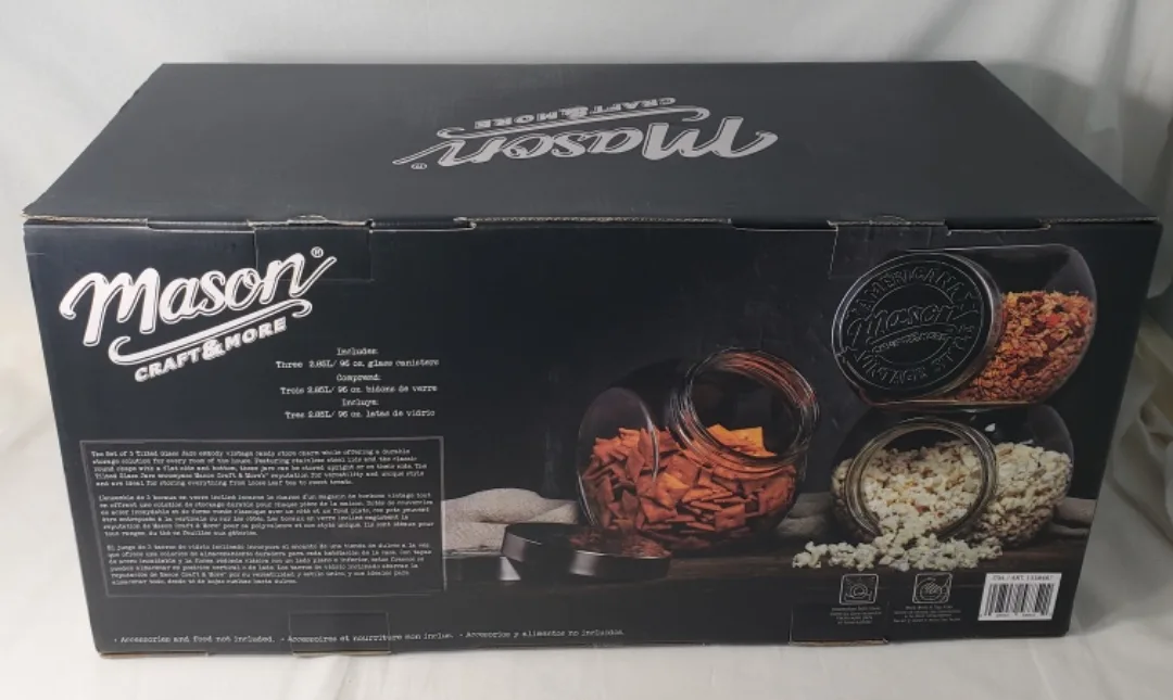 Mason Craft & More Set of 3 Tilted Glass Jars image indicator(5)