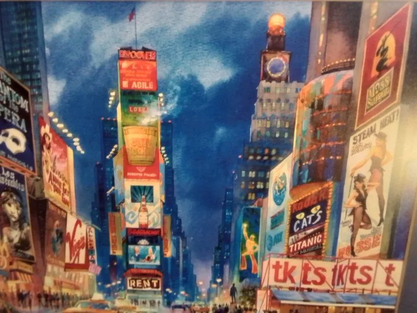 Framed Vibrant Times Square New York Art Print💚 image indicator(3)