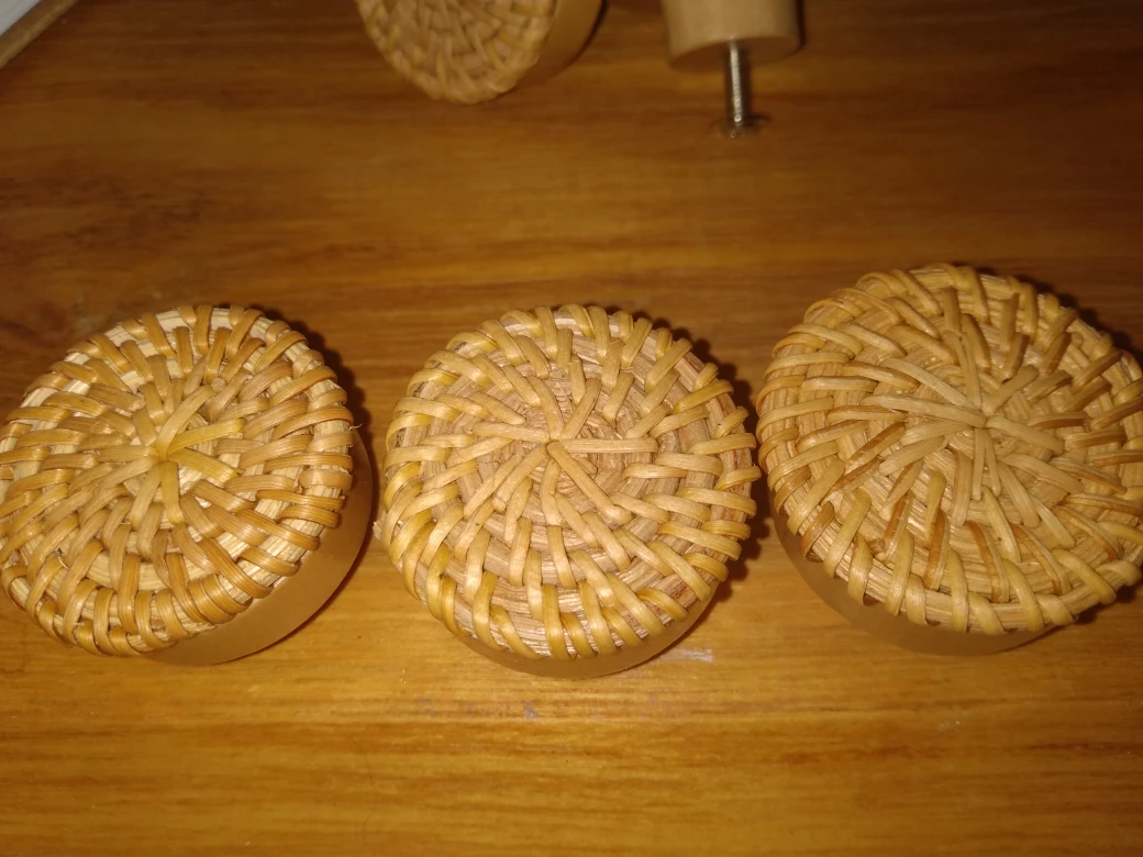 Set of 5 Wicker Cabinet Knobs