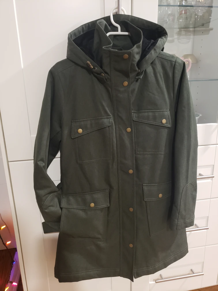 Kristen Blake olive green hooded belted utility jacket - size M - photo 2