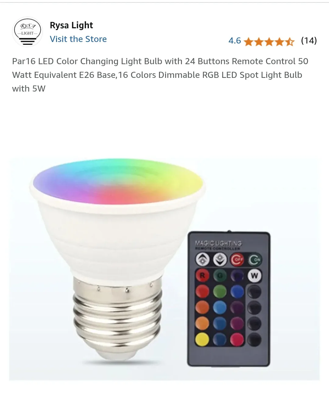 4-Pack PAR16 RGB LED Bulbs with Remote Control image indicator(7)