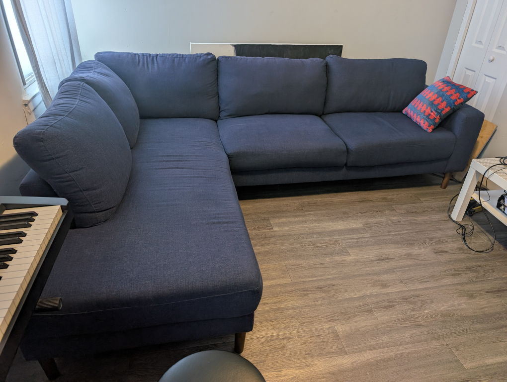 Navy Blue Sectional Sofa - photo 2