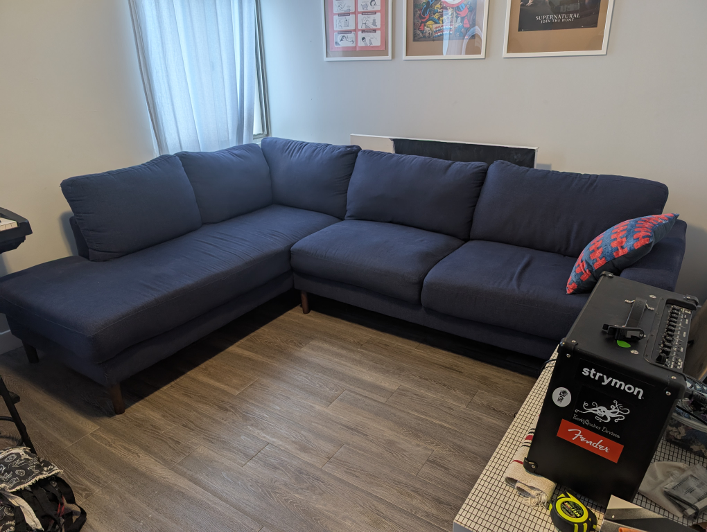 Navy Blue Sectional Sofa - photo 3