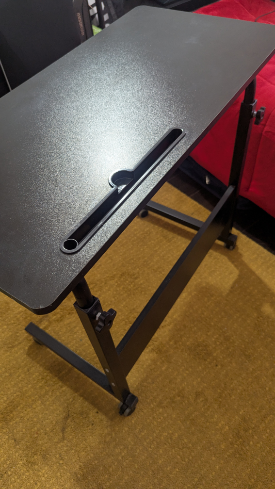 Adjustable Mobile Side Table/Desk - Black - photo 2