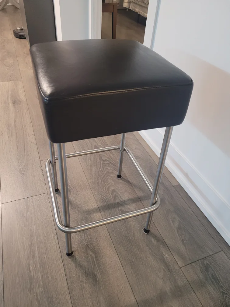 Modern Black Leatherette Counter Stool image indicator(3)