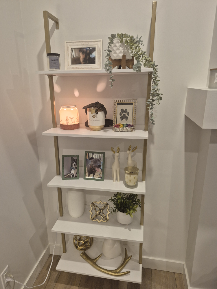 Gold & White 5-Tier Ladder Shelf
