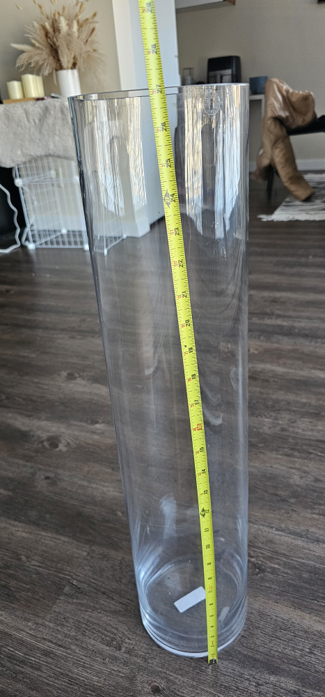 Tall Clear Glass Cylinder Vase - photo 5