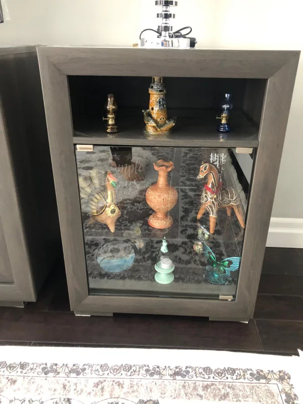 Dark Grey Entertainment Center with Two Side Cabinets image indicator(6)