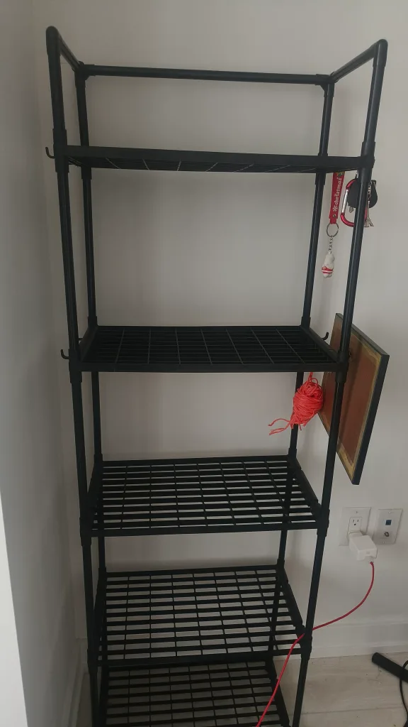 Black Metal 4-Tier Shelving Unit image indicator(2)