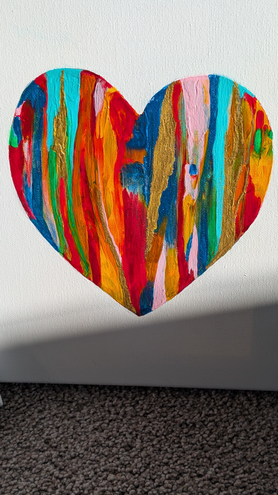 Set of three heart canvas paintings for gifting on Valentine' - photo 4