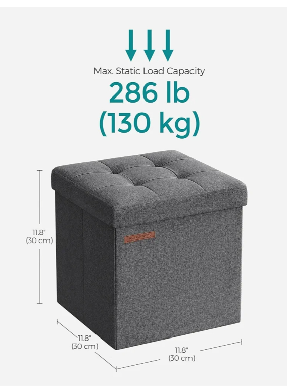 SONGMICS Storage Ottoman - Dark Grey - photo 5