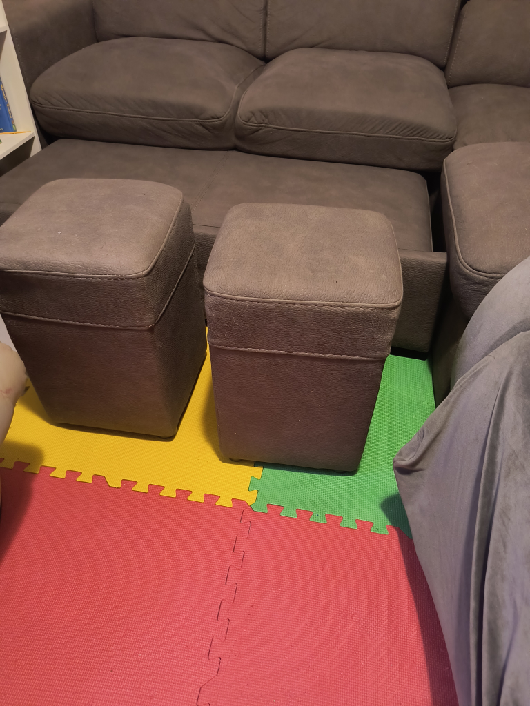 Grey Sectional Sofa with Storage Ottomans - photo 3