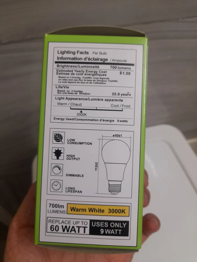 Jenco Canada LED Omni Dimmable Light Bulb - 9W NEW #freecycle image indicator(2)