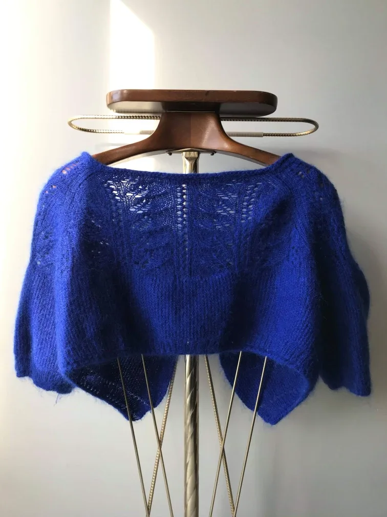 Blue Knitted mohair Bolero sweater image indicator(4)