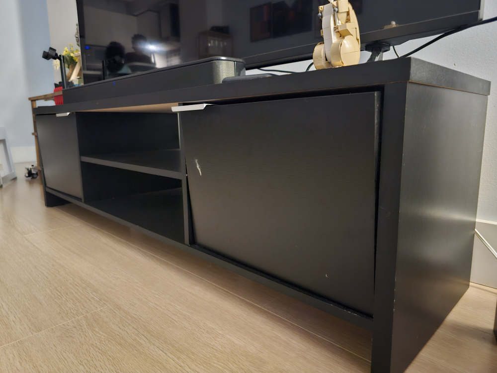 Black TV Stand with Two Cabinets - photo 5