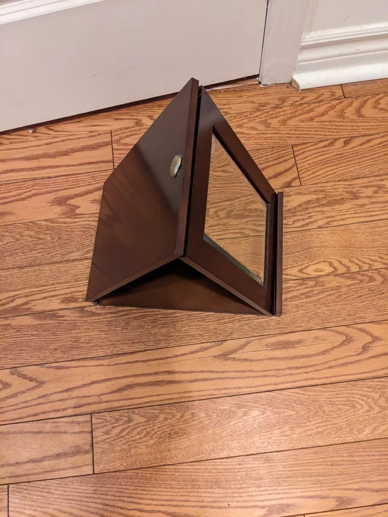 Vintage Mahogany Bombay Company Book Folding Mirror Vanity image indicator(3)