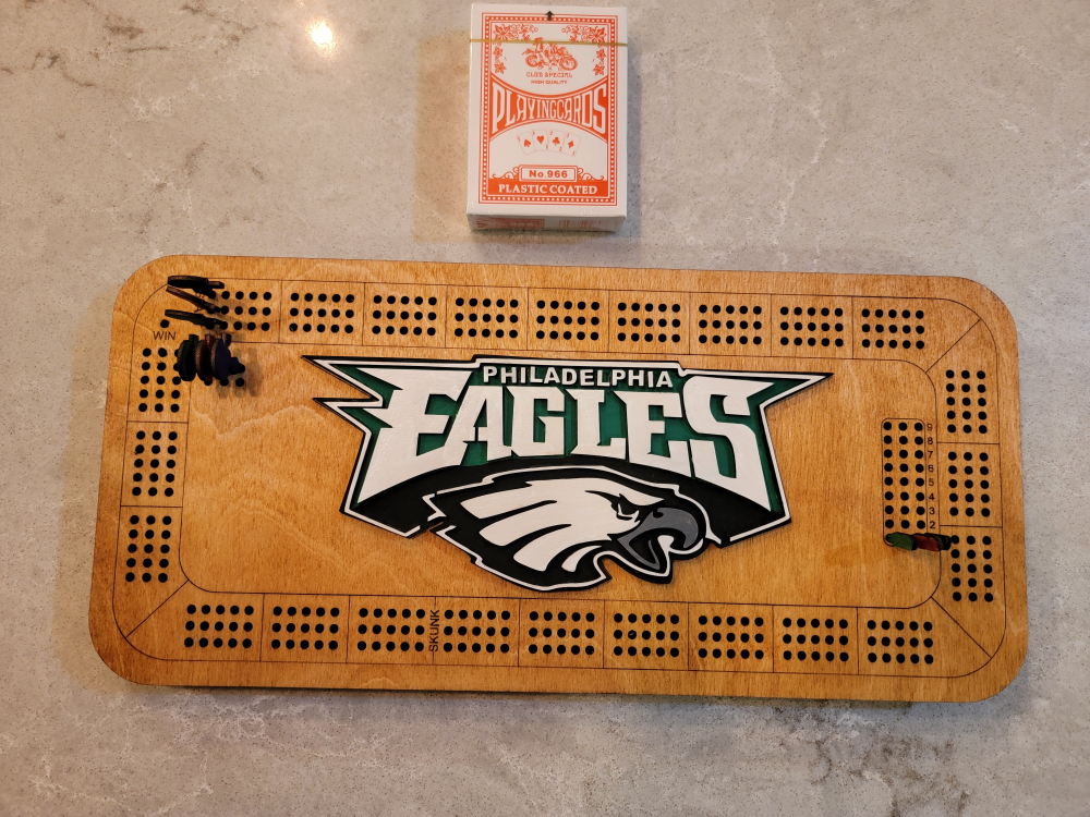 Philadelphia Eagles Cribbage Board
