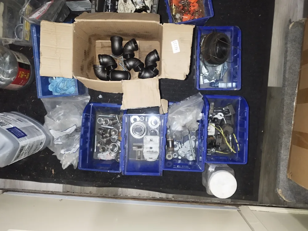 Lot of assorted hardware and plumbing supplies image indicator(2)