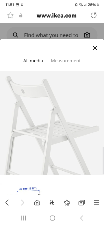 2 folding chairs :Frosvi Ikea White / removable fabric  pad - photo 3