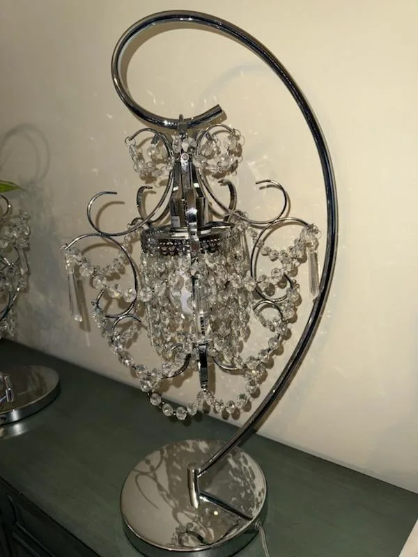 Pair of Crystal Chandelier Table Lamps image indicator(2)