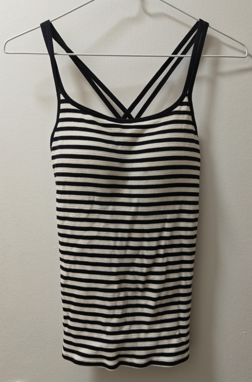 Women's Striped Built-in Bra Cami Top