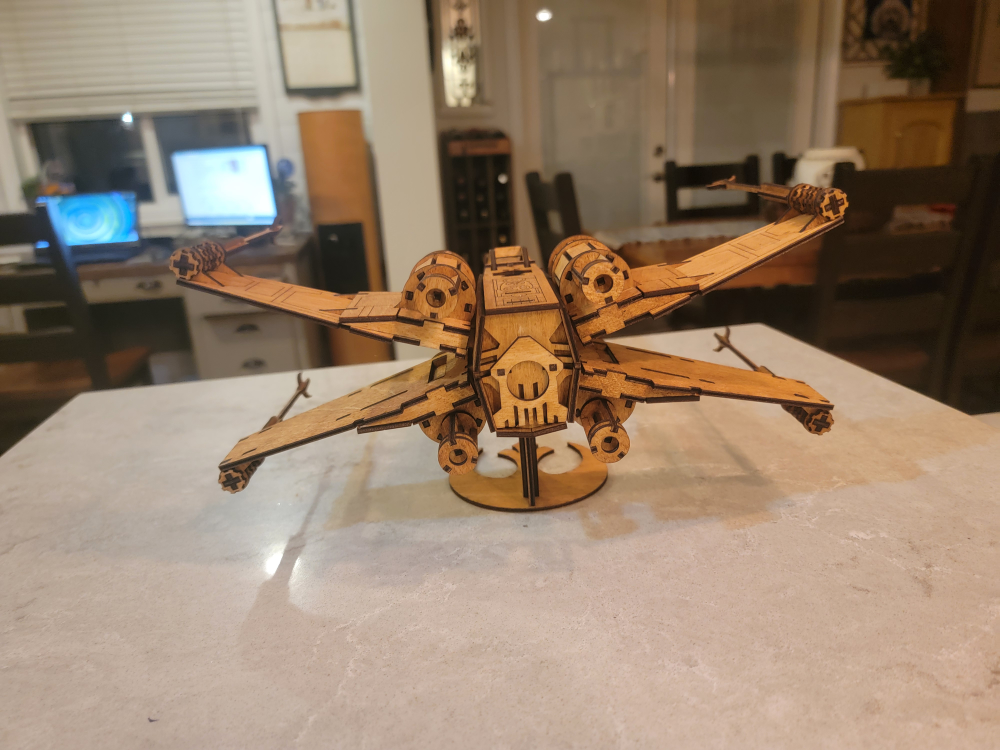 Lasrt Cut X-Wing Starfighter Wooden Model - photo 3