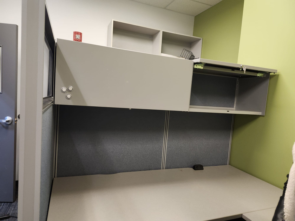 Used Office Cubicle Workstation with Overhead Storage