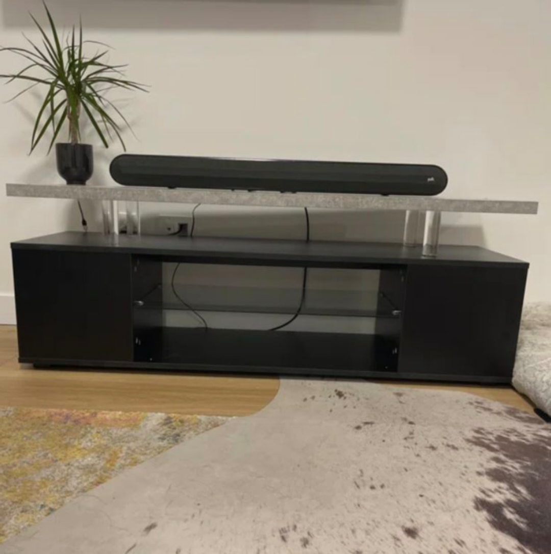 LED TV stand, grey with black -New in Box