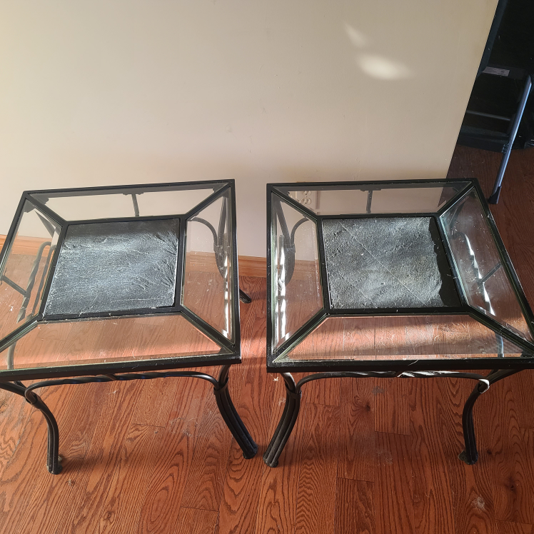 Glass top Coffee Table Set with Stone Inlay - photo 2