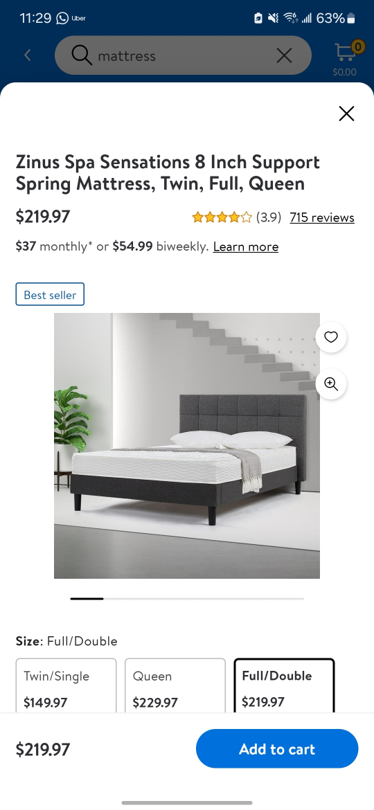 Matress and Bed - Full Size