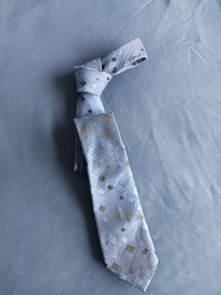 👉🇨🇦 👔 Stylish Steel Designer Men's Tie - blue Geometric 2.5" image indicator(2)