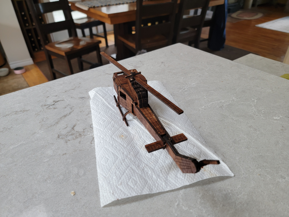 Laser Cut Wooden Bell UH-1 Iroquois Helicopter Model Kit - photo 3