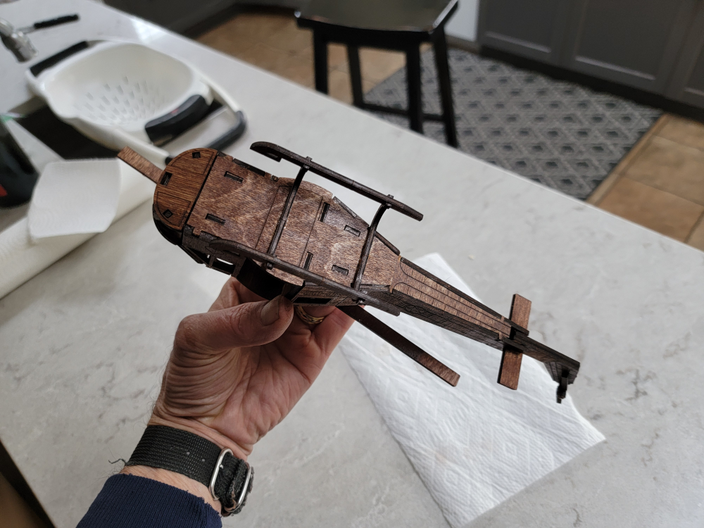 Laser Cut Wooden Bell UH-1 Iroquois Helicopter Model Kit - photo 4