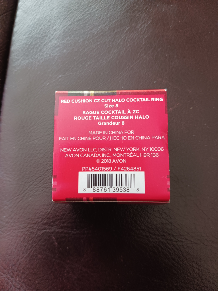 Avon Red Cushion CZ Halo Cocktail Ring - Size 8 - photo 4