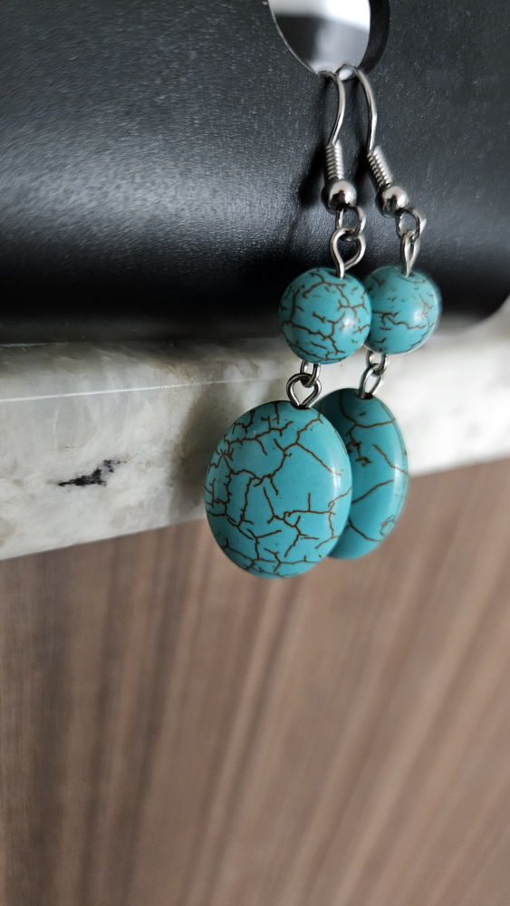 NEGOTIABLE - New Turquoise Statement Earrings - photo 3