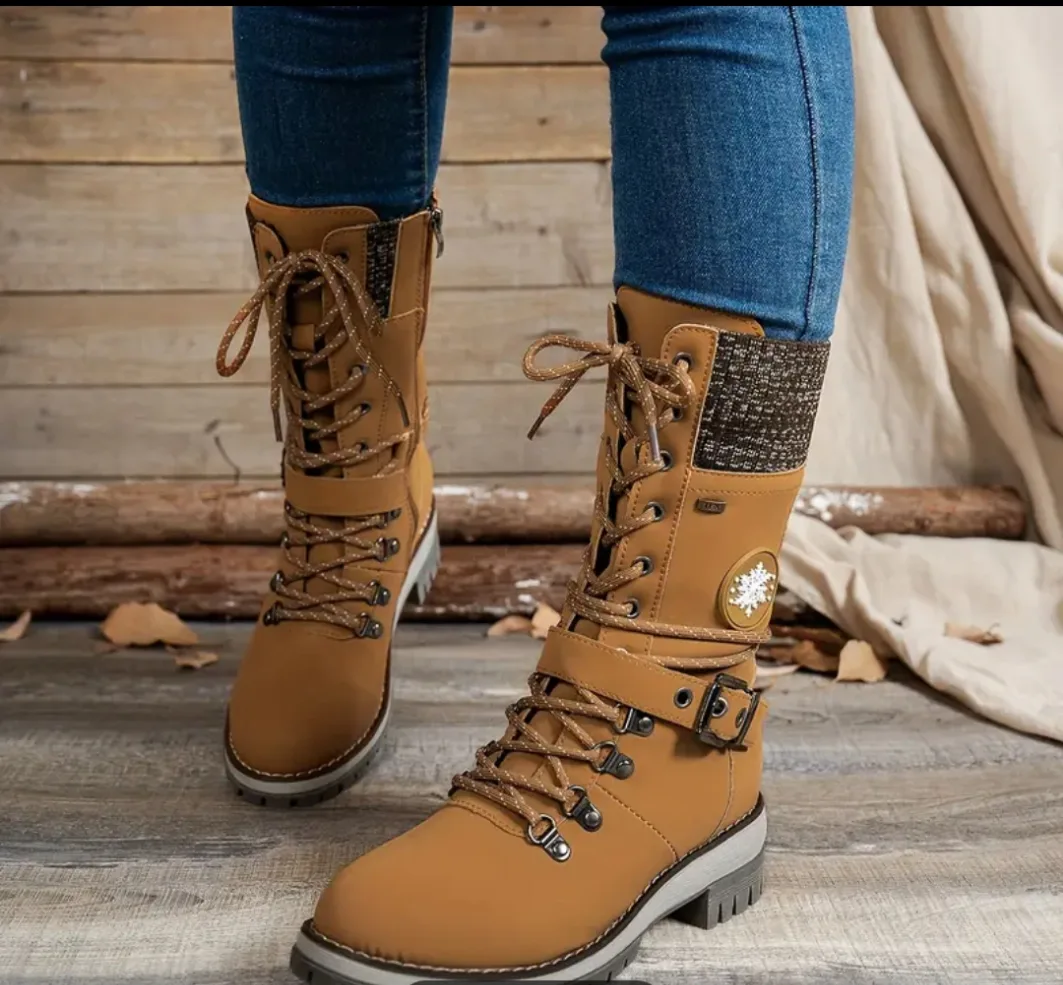 Women's Brown Lace-Up Winter Boots image indicator(3)