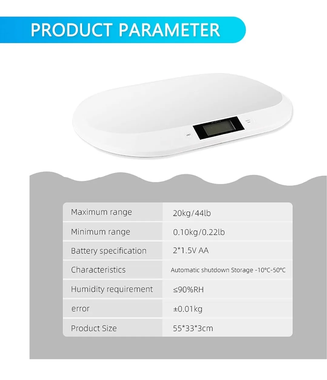 3-in-1 Digital Baby, Pet & Food Scale with LCD & Hold image indicator(2)